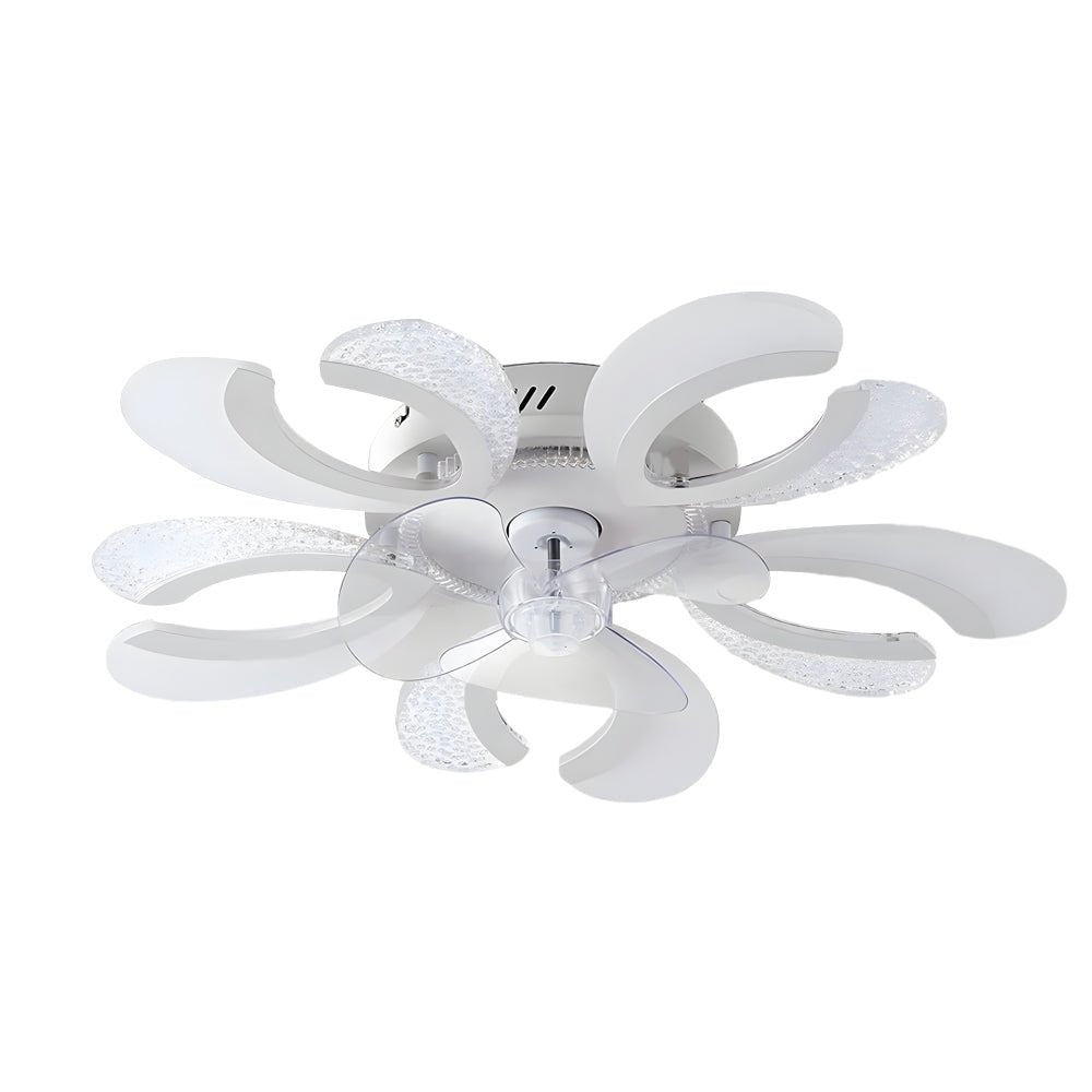 Simple Flowers Mute Timing Smart Bladeless Ceiling Fan Light