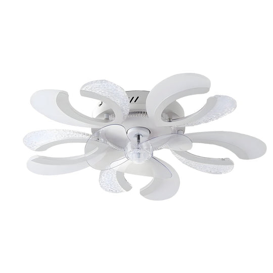 Simple Flowers Mute Timing Smart Bladeless Ceiling Fan Light