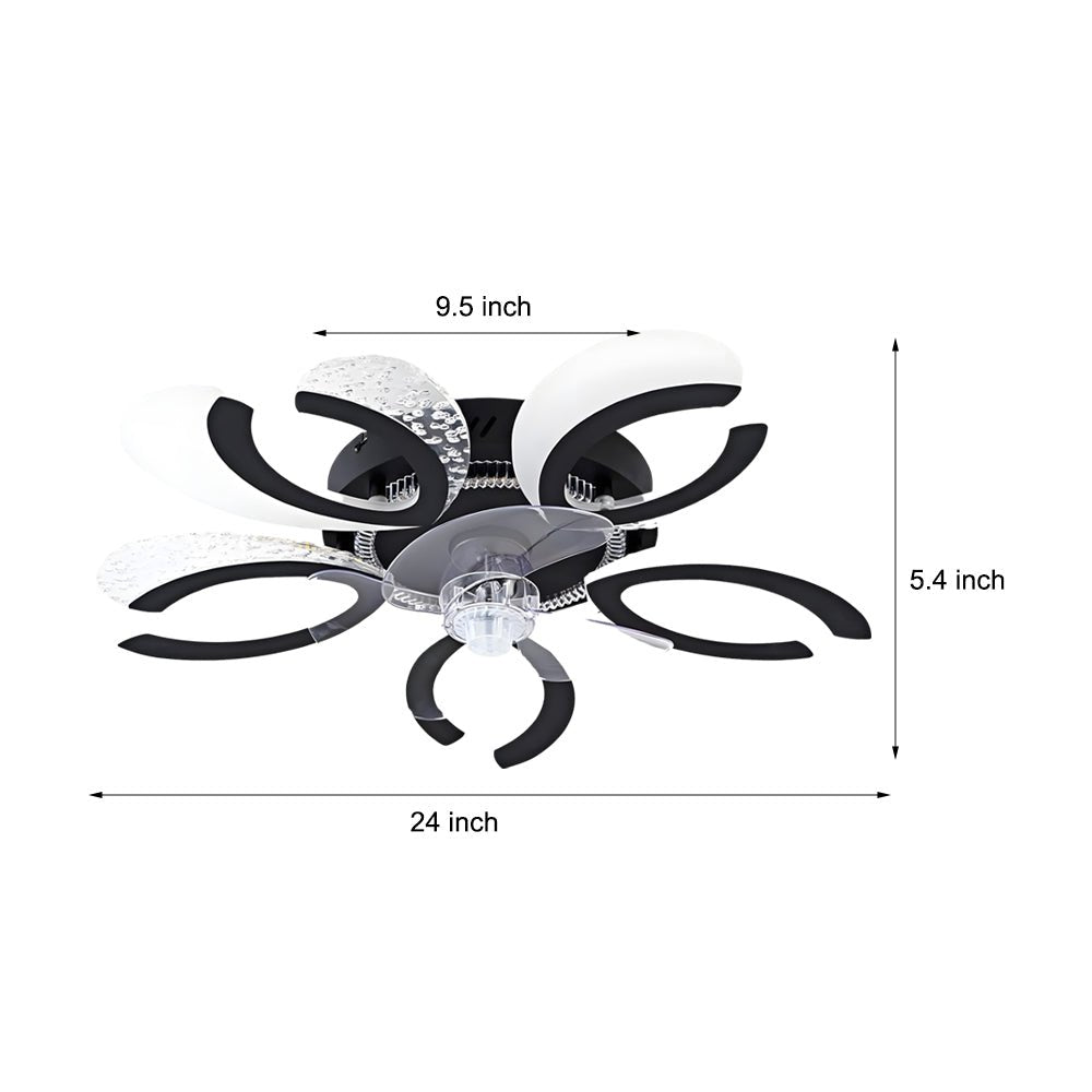 Simple Flowers Mute Timing Smart Bladeless Ceiling Fan Light