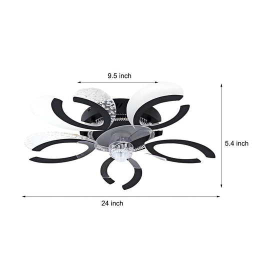 Simple Flowers Mute Timing Smart Bladeless Ceiling Fan Light