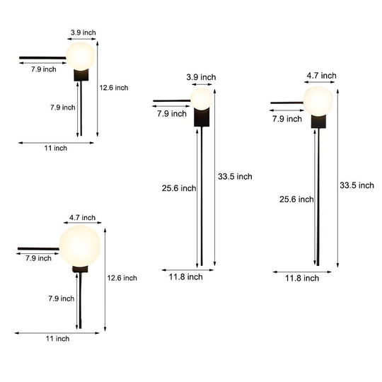 Simple Glass Ball Personalized Nordic Bedroom Wall Light Fixture