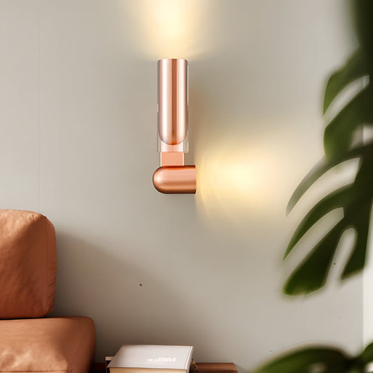 Simple Iron Cylinder Adjustable Modern Wall Lamp