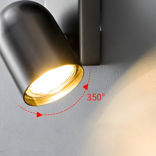Simple Iron Cylinder Adjustable Modern Wall Lamp
