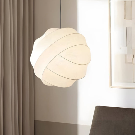 Simple Iron Silk Fabric Ball Wabi Sabi Creative Japanese Style Chandeliers