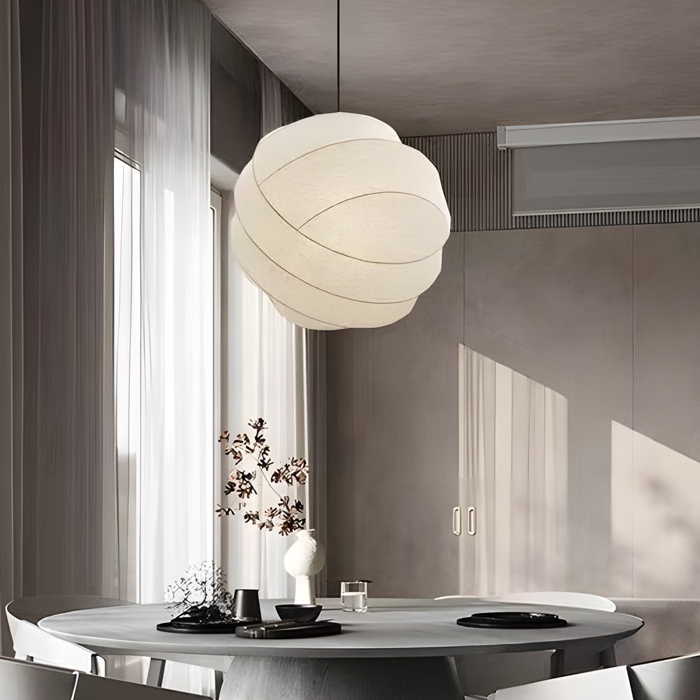 Simple Iron Silk Fabric Ball Wabi Sabi Creative Japanese Style Chandeliers