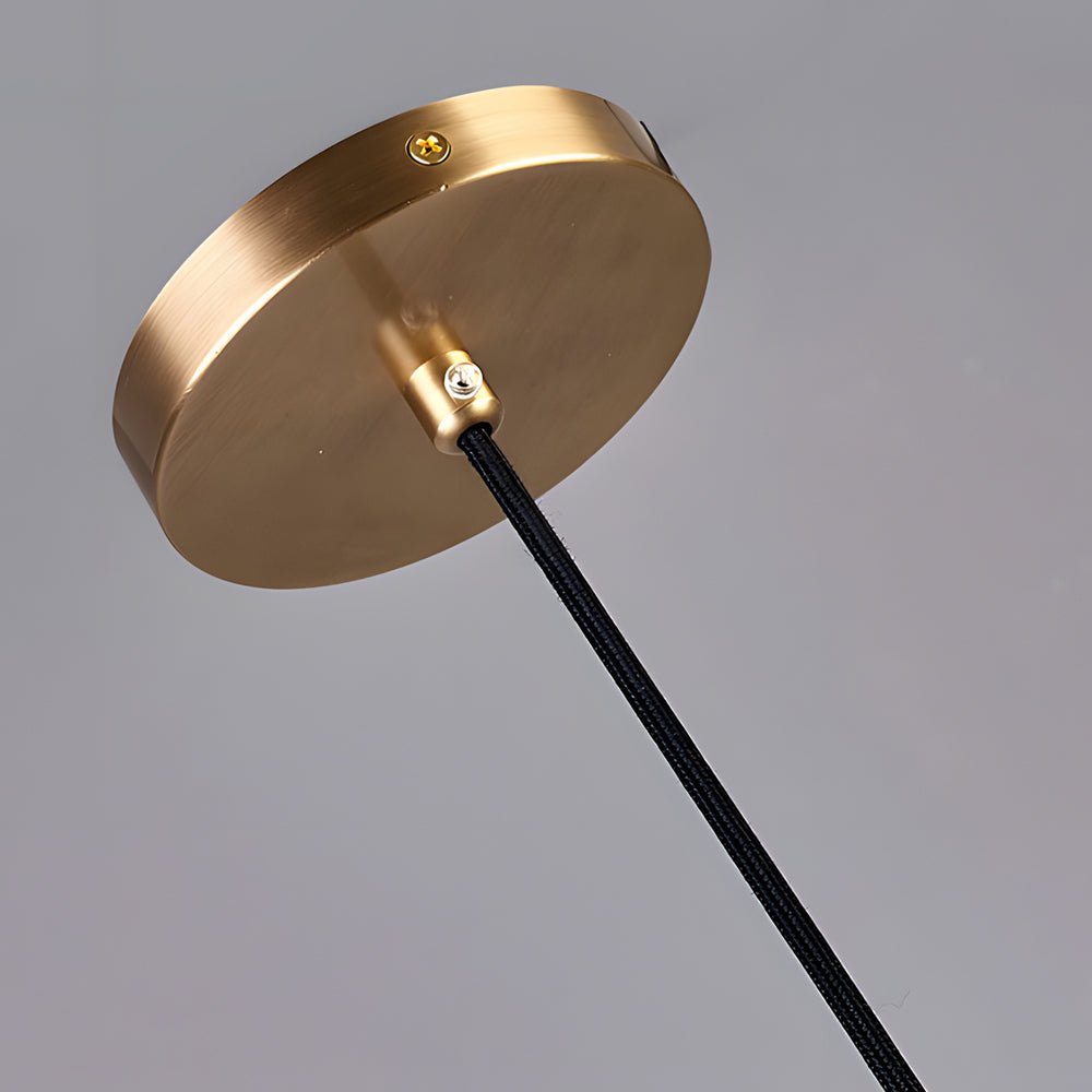 Simple Luxury Crystal Shade Copper Pendant Lamp with 3-Step Dimming