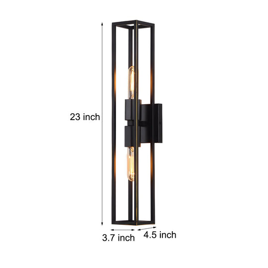 Simple Metal Frame Glass Shade American Style Wall Sconce