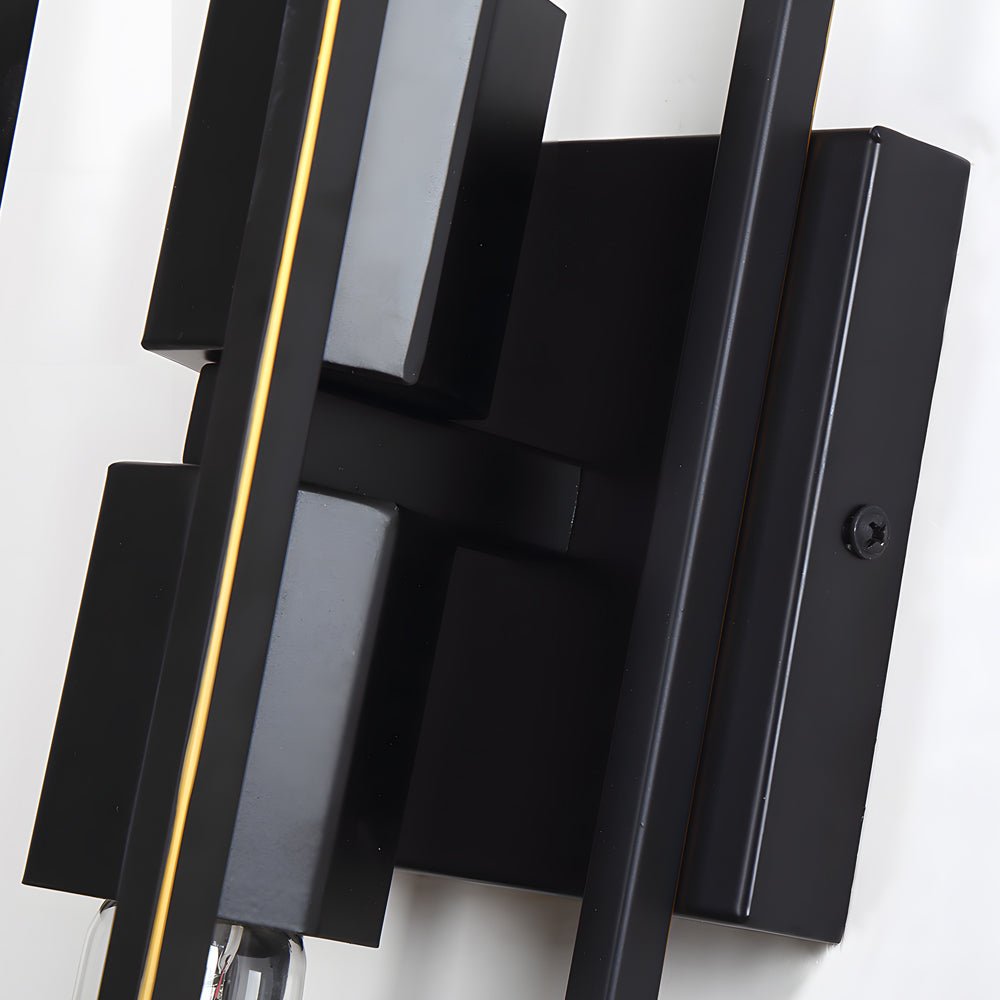 Simple Metal Frame Glass Shade American Style Wall Sconce