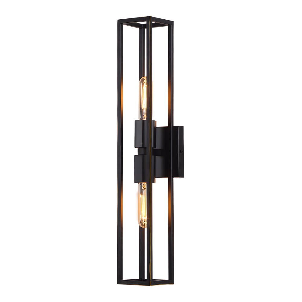 Simple Metal Frame Glass Shade American Style Wall Sconce