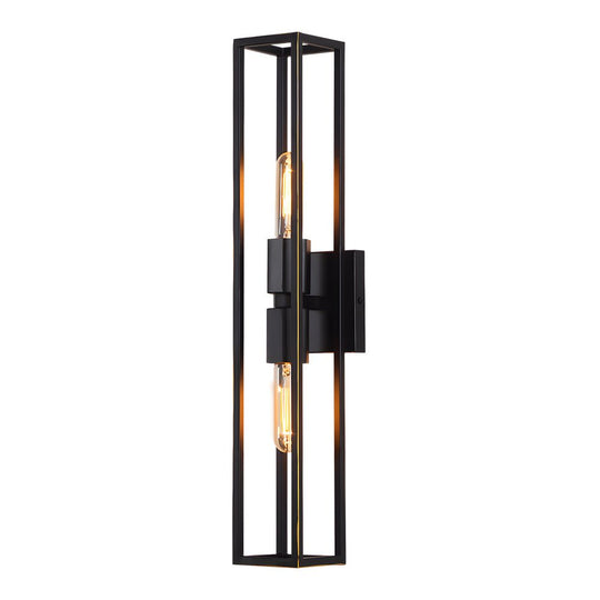 Simple Metal Frame Glass Shade American Style Wall Sconce