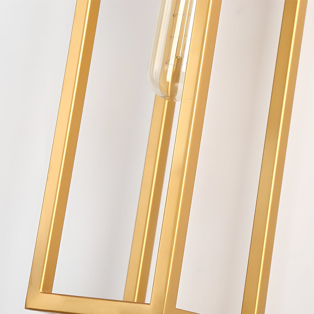 Simple Metal Frame Glass Shade American Style Wall Sconce