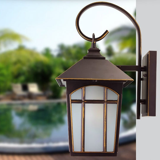 Retro Iron Glass LED Outdoor Wall Light Waterproof