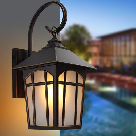 Retro Iron Glass LED Outdoor Wall Light Waterproof
