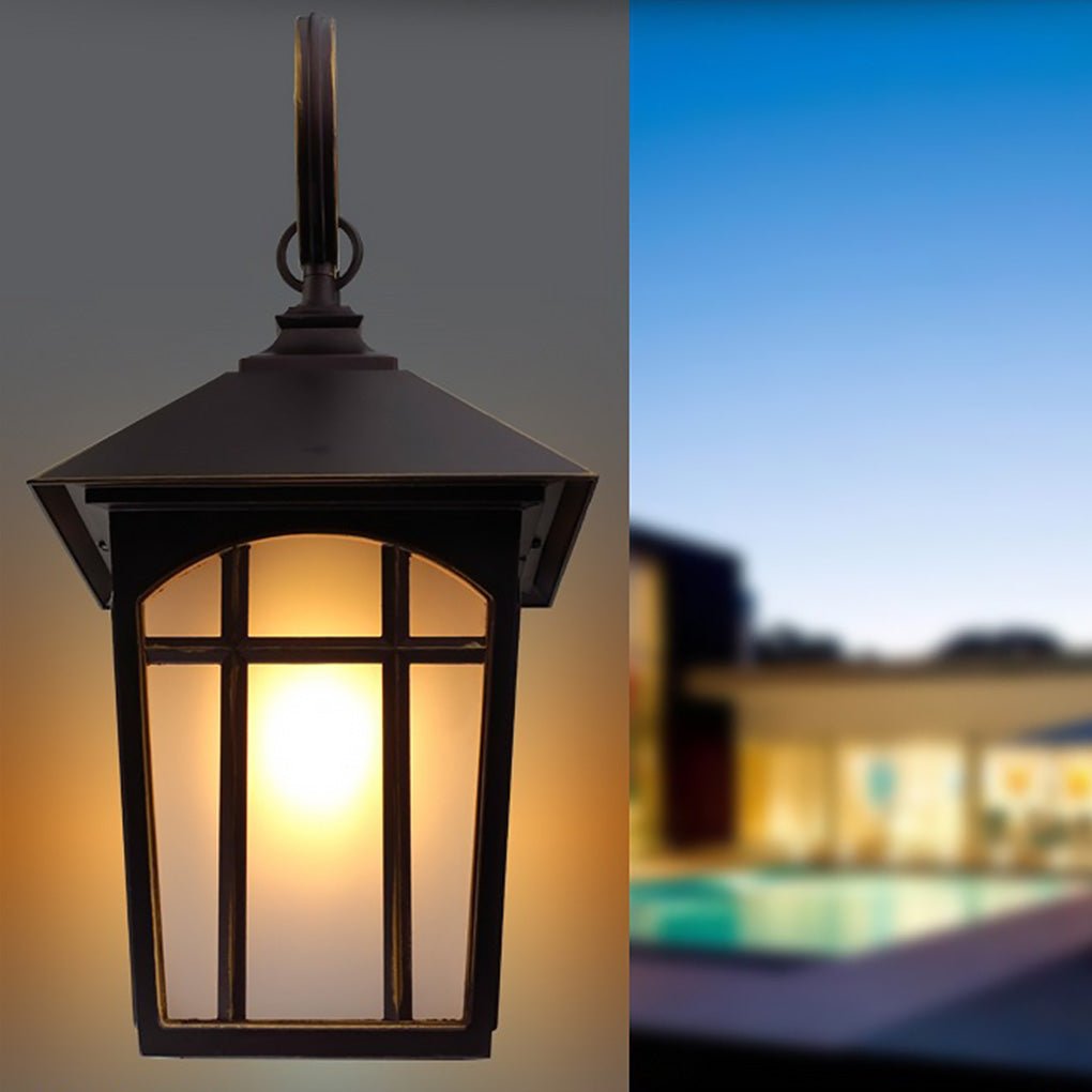 Retro Iron Glass LED Outdoor Wall Light Waterproof