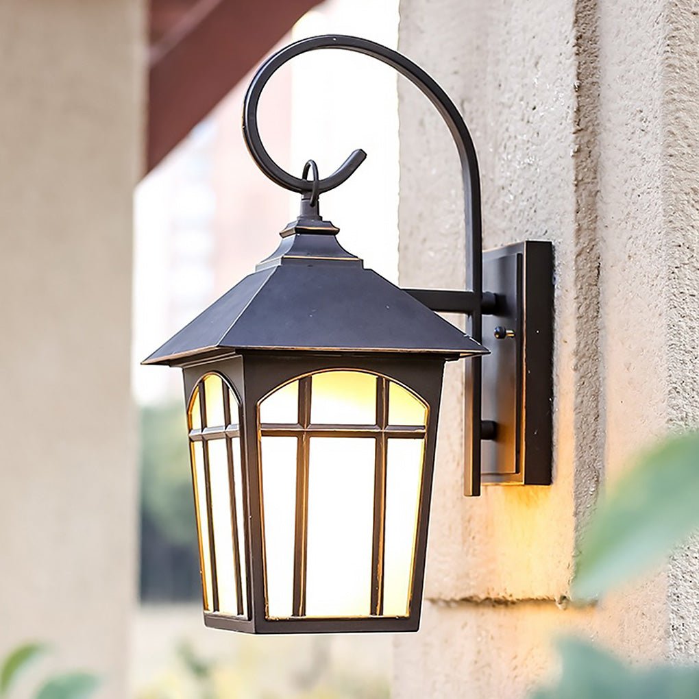 Retro Iron Glass LED Outdoor Wall Light Waterproof