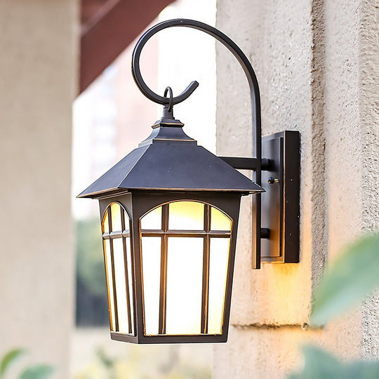 Retro Iron Glass LED Outdoor Wall Light Waterproof