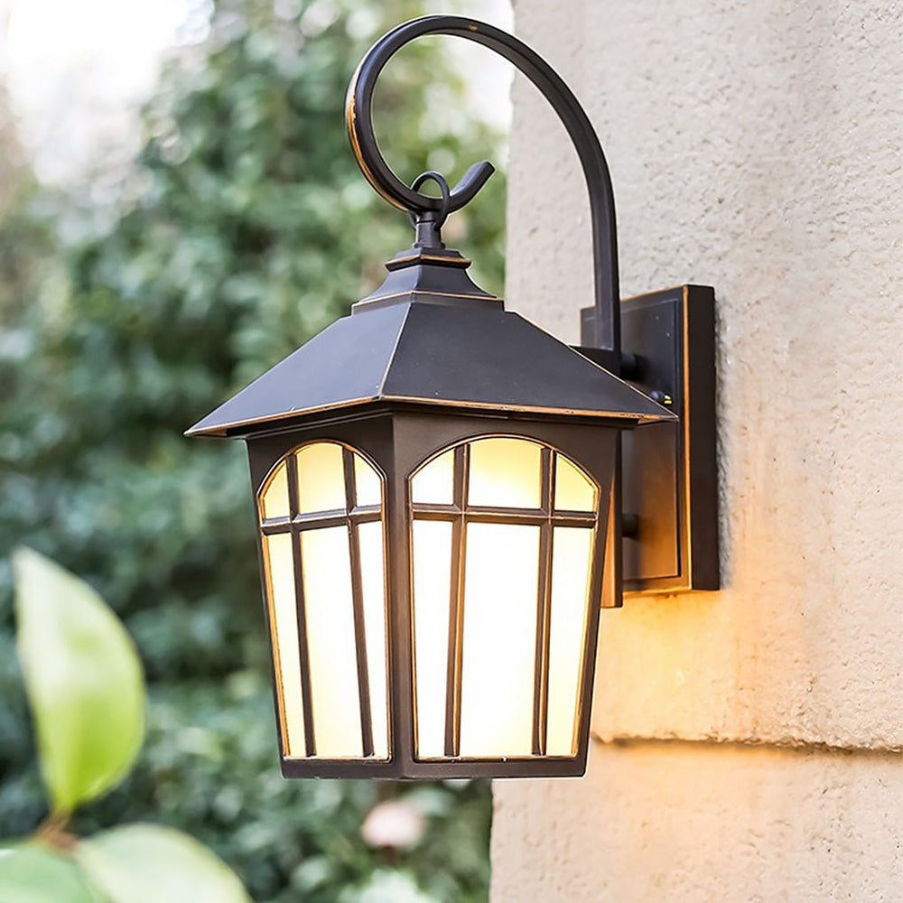 Retro Iron Glass LED Outdoor Wall Light Waterproof