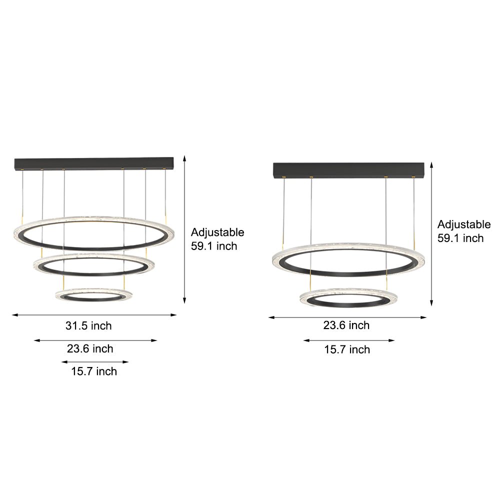 Simple Ring Chandelier with 3-Step Dimming