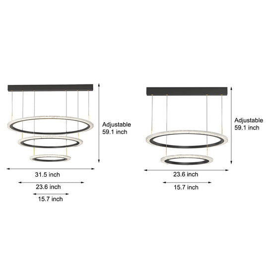 Simple Ring Chandelier with 3-Step Dimming
