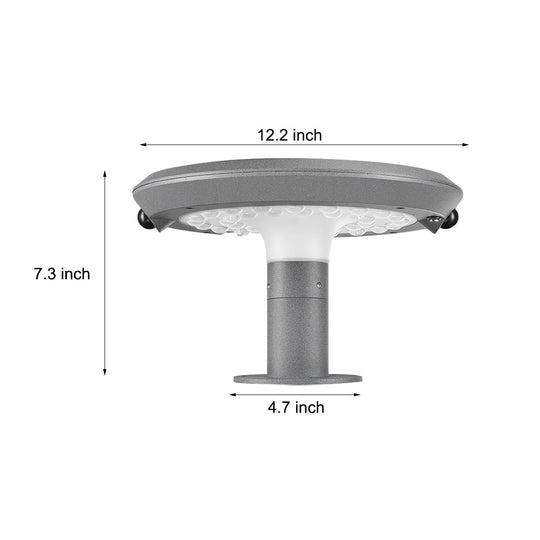 Round Solar Powered LED Post Light with Dual Motion Sensor