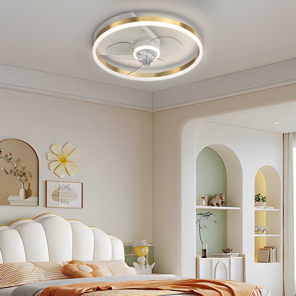 Simple Round Silent LED Ceiling Fan with 3-Step Dimming