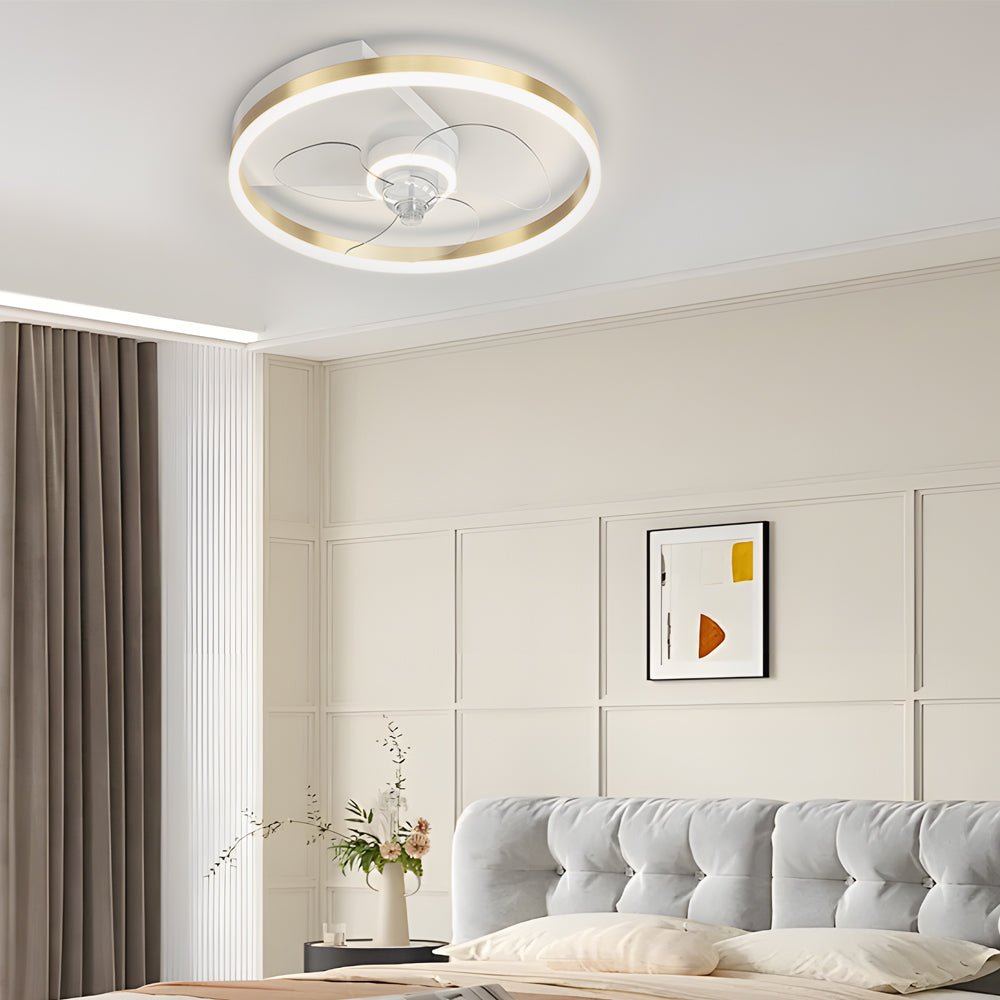 Simple Round Silent LED Ceiling Fan with 3-Step Dimming