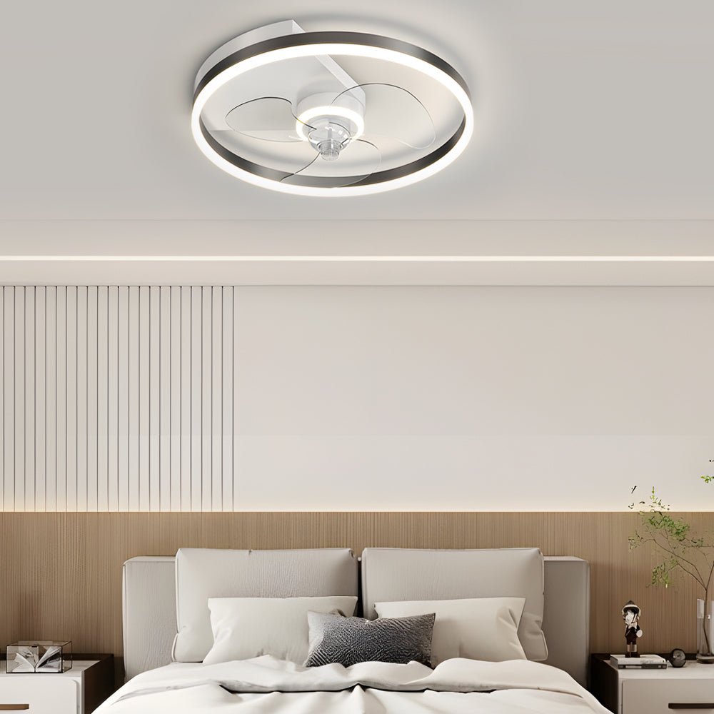 Simple Round Silent LED Ceiling Fan with 3-Step Dimming