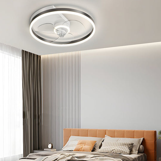 Simple Round Silent LED Ceiling Fan with 3-Step Dimming