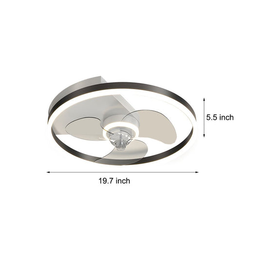 Simple Round Silent LED Ceiling Fan with 3-Step Dimming