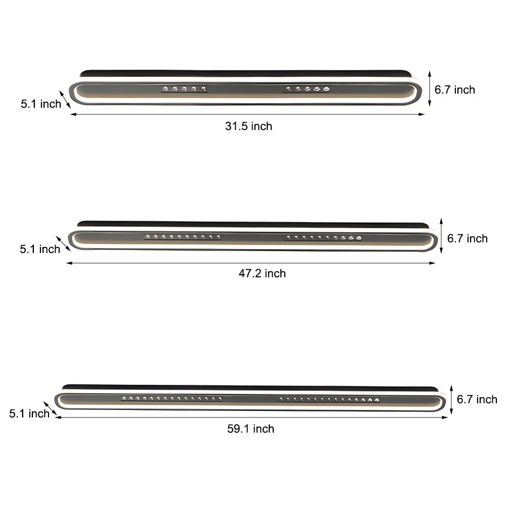 Modern Rounded Rectangular LED Ceiling Light – 3-Step Dimming