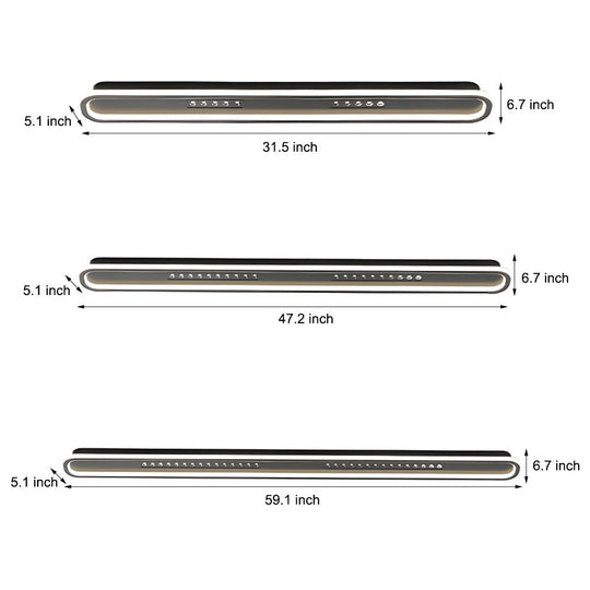 Modern Rounded Rectangular LED Ceiling Light – 3-Step Dimming