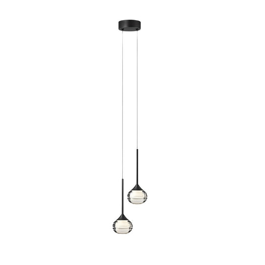 Simple Screw Thread Acrylic Ball Pendant Light – Single or Double Option