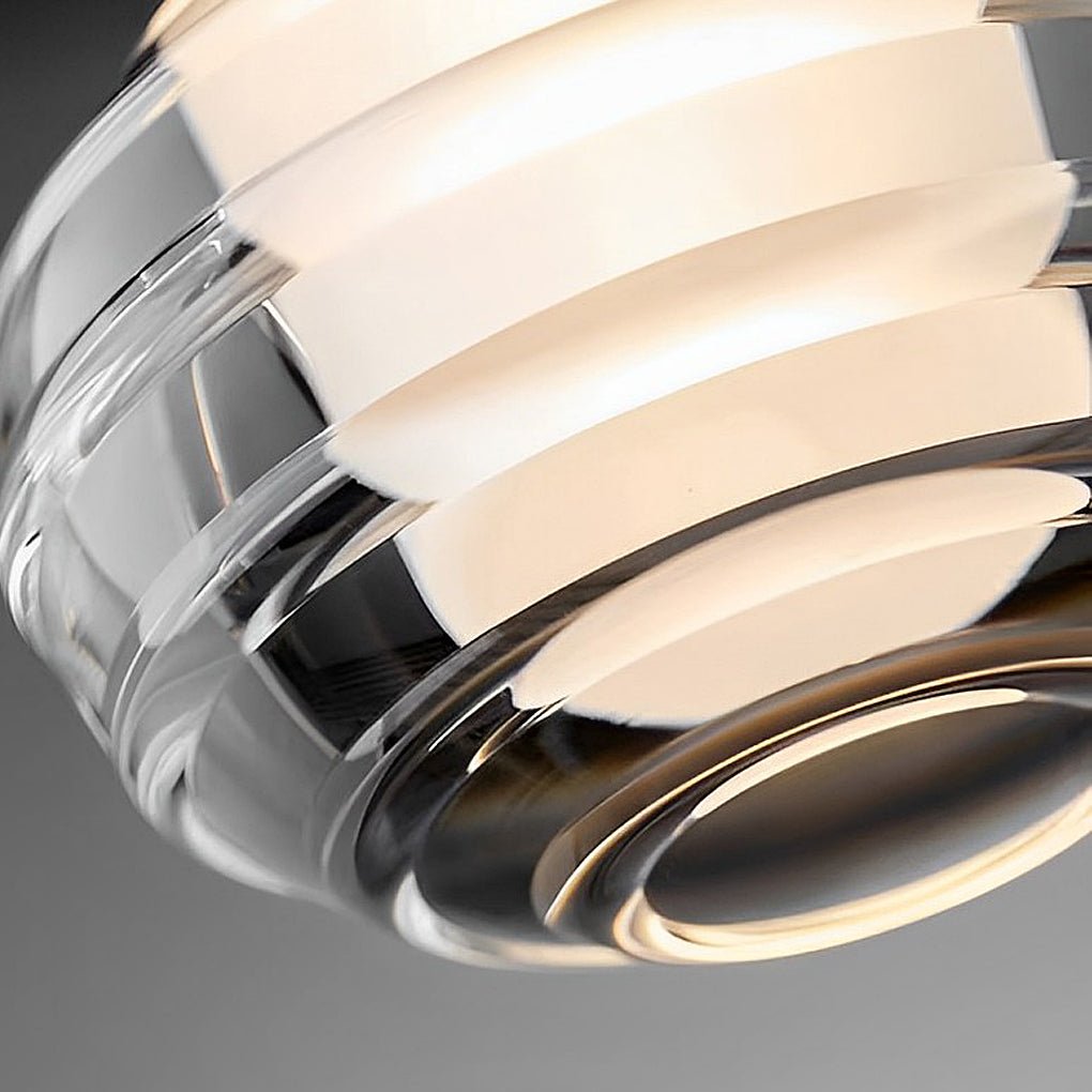 Simple Screw Thread Acrylic Ball Pendant Light – Single or Double Option