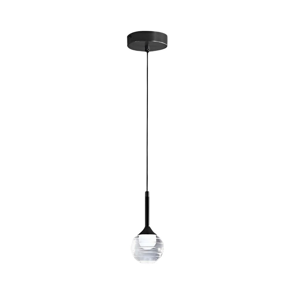 Simple Screw Thread Acrylic Ball Pendant Light – Single or Double Option