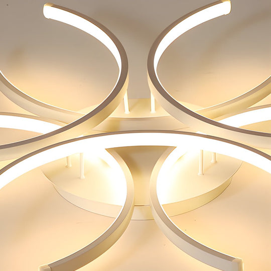 Simple Semi-Circle Flower LED Dimmable Ceiling Light
