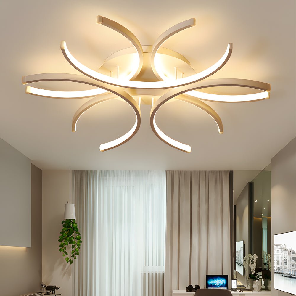 Simple Semi-Circle Flower LED Dimmable Ceiling Light