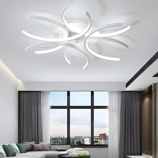 Simple Semi-Circle Flower LED Dimmable Ceiling Light