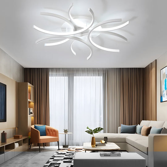 Simple Semi-Circle Flower LED Dimmable Ceiling Light