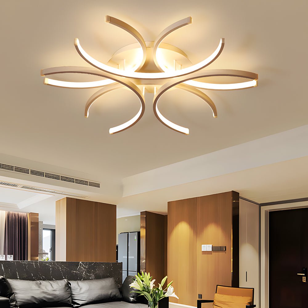 Simple Semi-Circle Flower LED Dimmable Ceiling Light