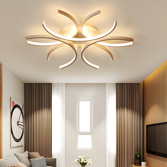 Simple Semi-Circle Flower LED Dimmable Ceiling Light