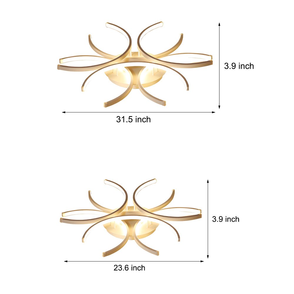 Simple Semi-Circle Flower LED Dimmable Ceiling Light