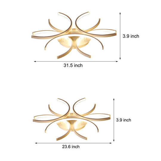 Simple Semi-Circle Flower LED Dimmable Ceiling Light