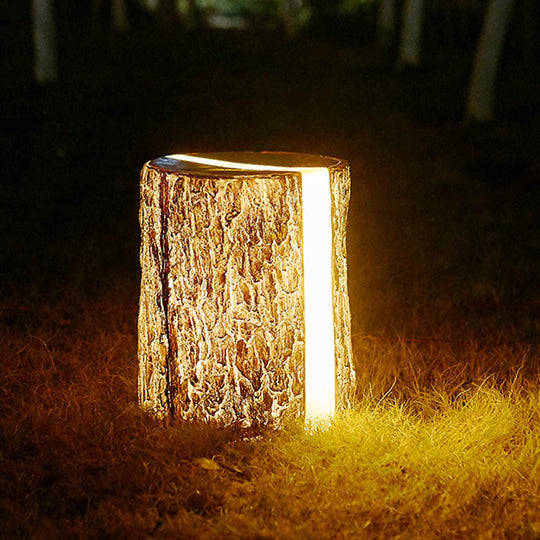 Realistic Tree Stump LED Outdoor Garden Light Cylindrical Design