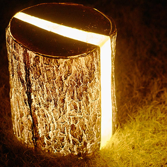 Realistic Tree Stump LED Outdoor Garden Light Cylindrical Design