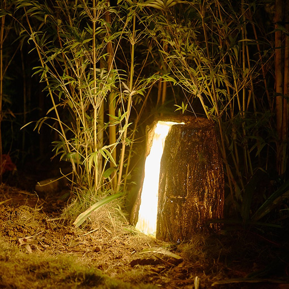 Realistic Tree Stump LED Outdoor Garden Light Cylindrical Design