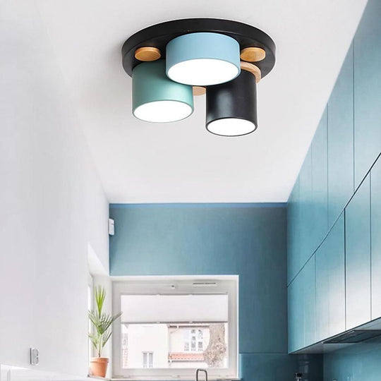Rounded Cylindrical LED Ceiling Light – Modern Flush Mount Lighting