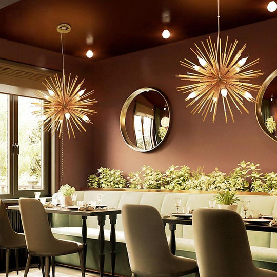 Geometric Starburst Chandelier with 8 Lights