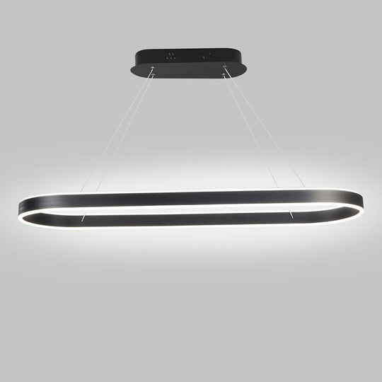 Rounded Rectangle LED Dimmable Modern Pendant Chandelier