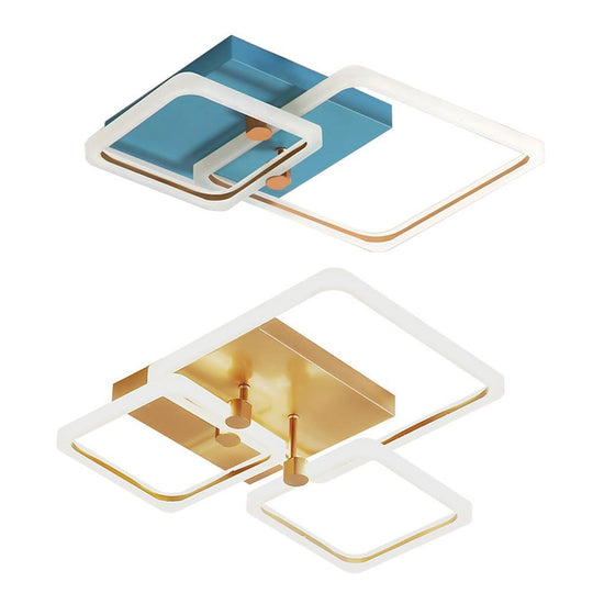Squares Artistic Dimmable LED Modern Ceiling Light Flush Mount Lamp