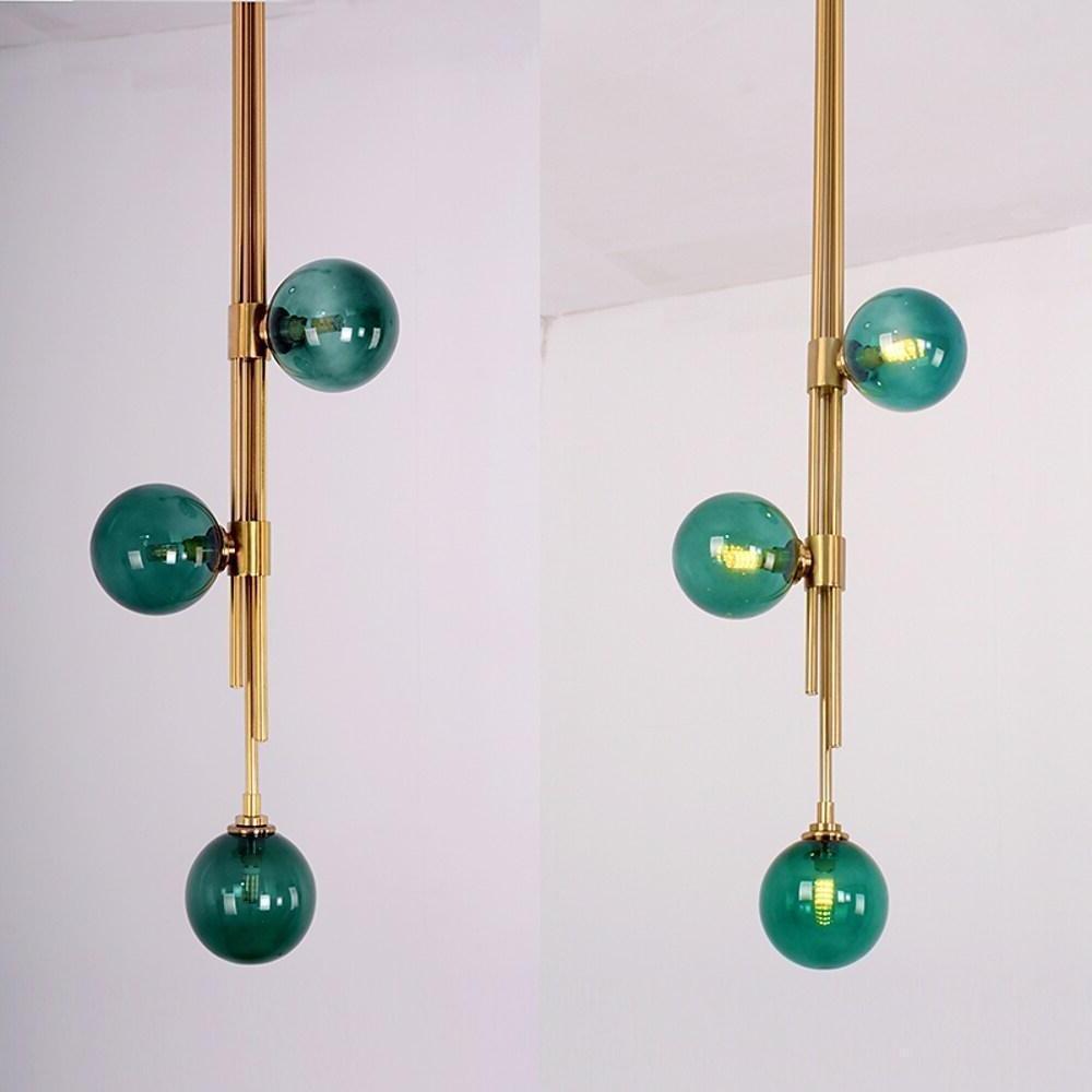 Elongated Gold Metal Glass LED Pendant Light